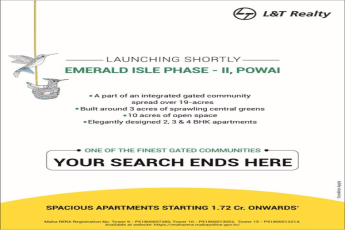 Launching Shortly L and T Emerald Isle Phase 2 Powai Mumbai